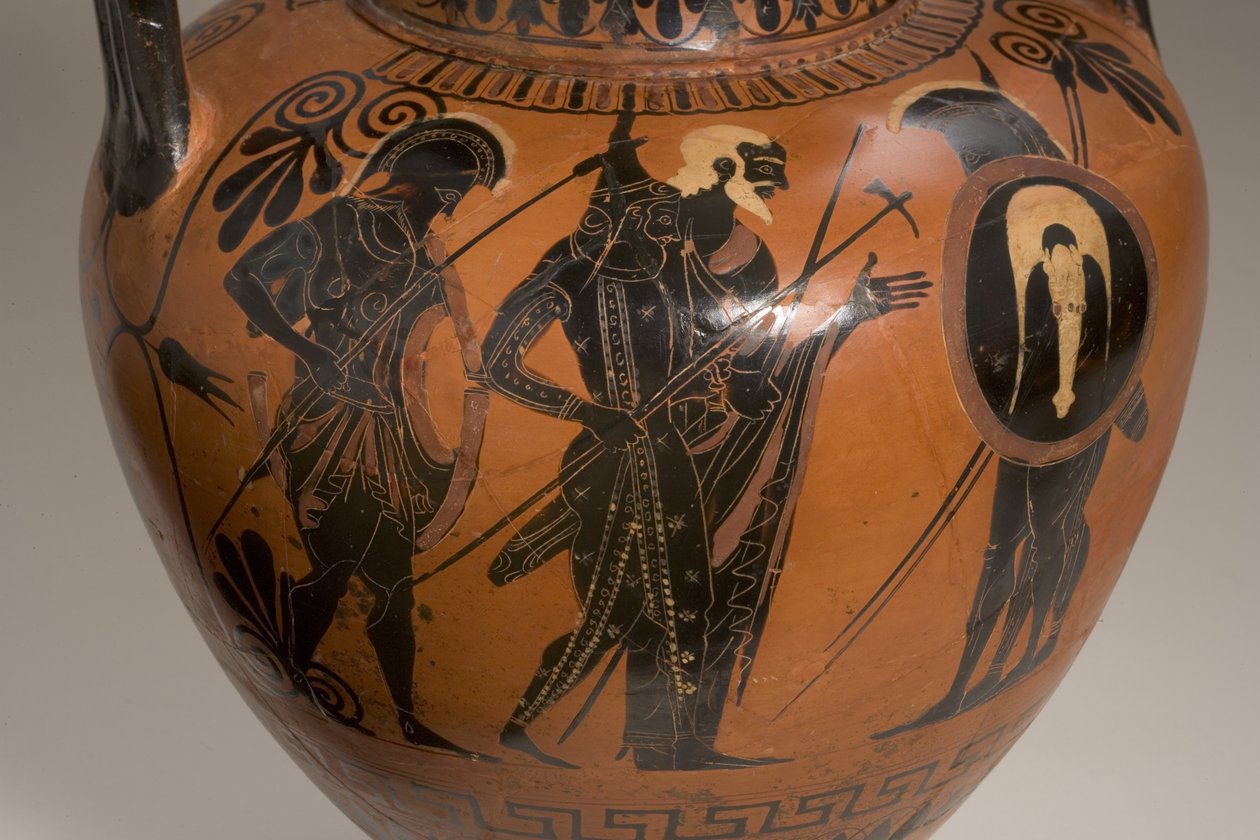Attic Black-Figure Amphora Depicting Scenes from the Trojan War (detail) by Antimenes Painter