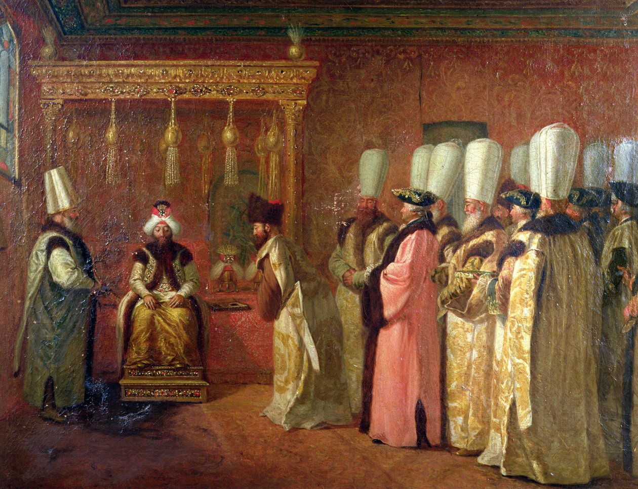 Audience of Charles Gravier, Comte de Vergennes, with the Sultan Osman III in Constantinople by Antoine de Favray