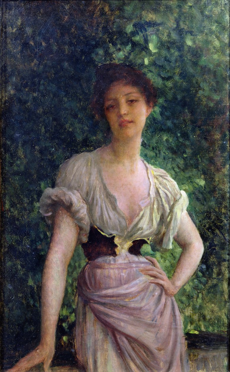 The Washerwoman by Antoine Auguste Ernest Herbert or Hebert