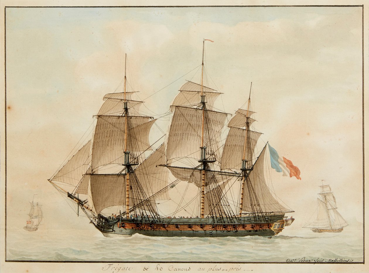 Frigate & 40 Cannons at Close Range by Antoine Roux