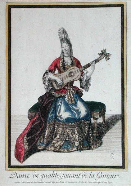 Lady Playing the Guitar by Antoine Trouvain