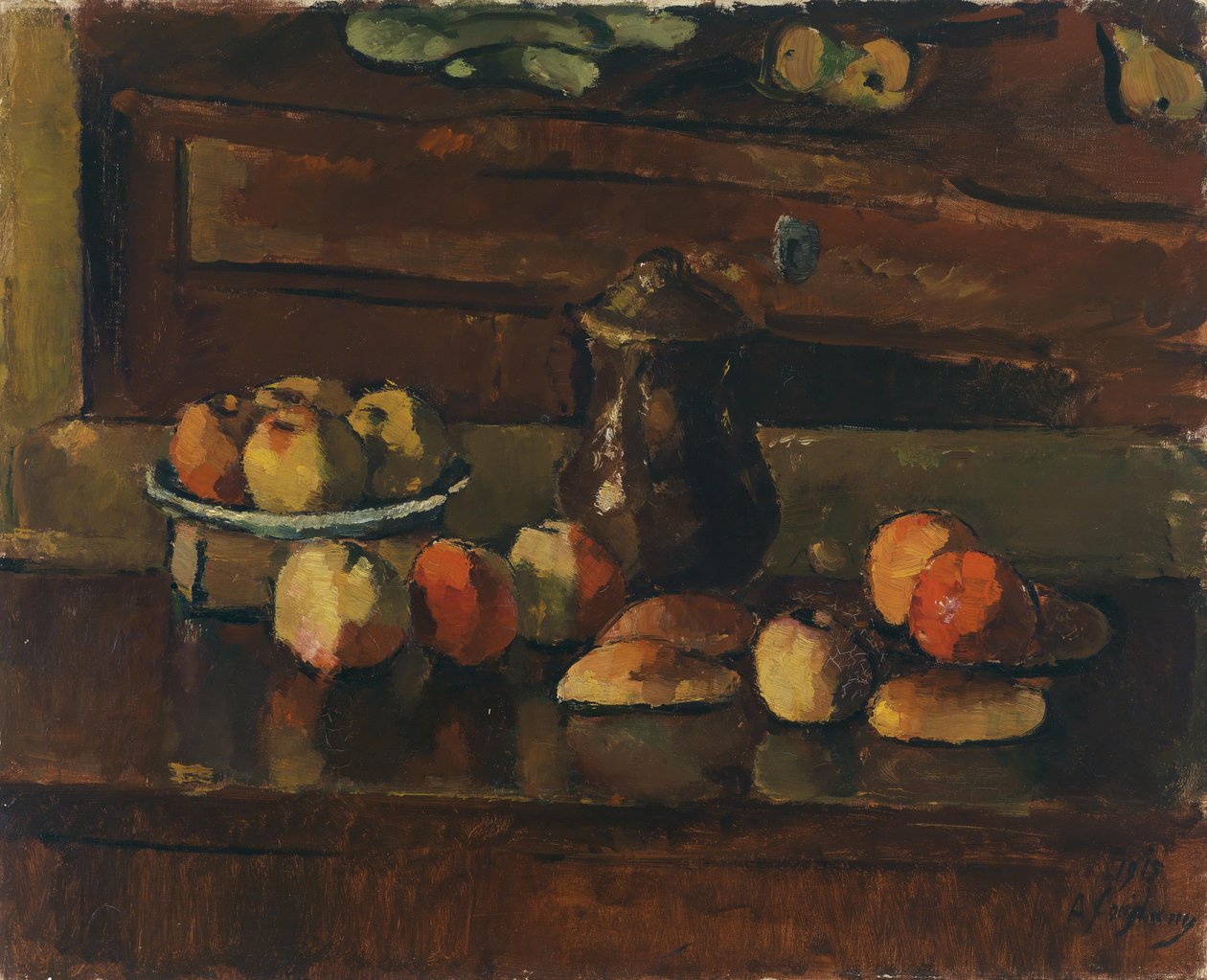 Still Life with Fruit and Jug 1915 by Anton Faistauer