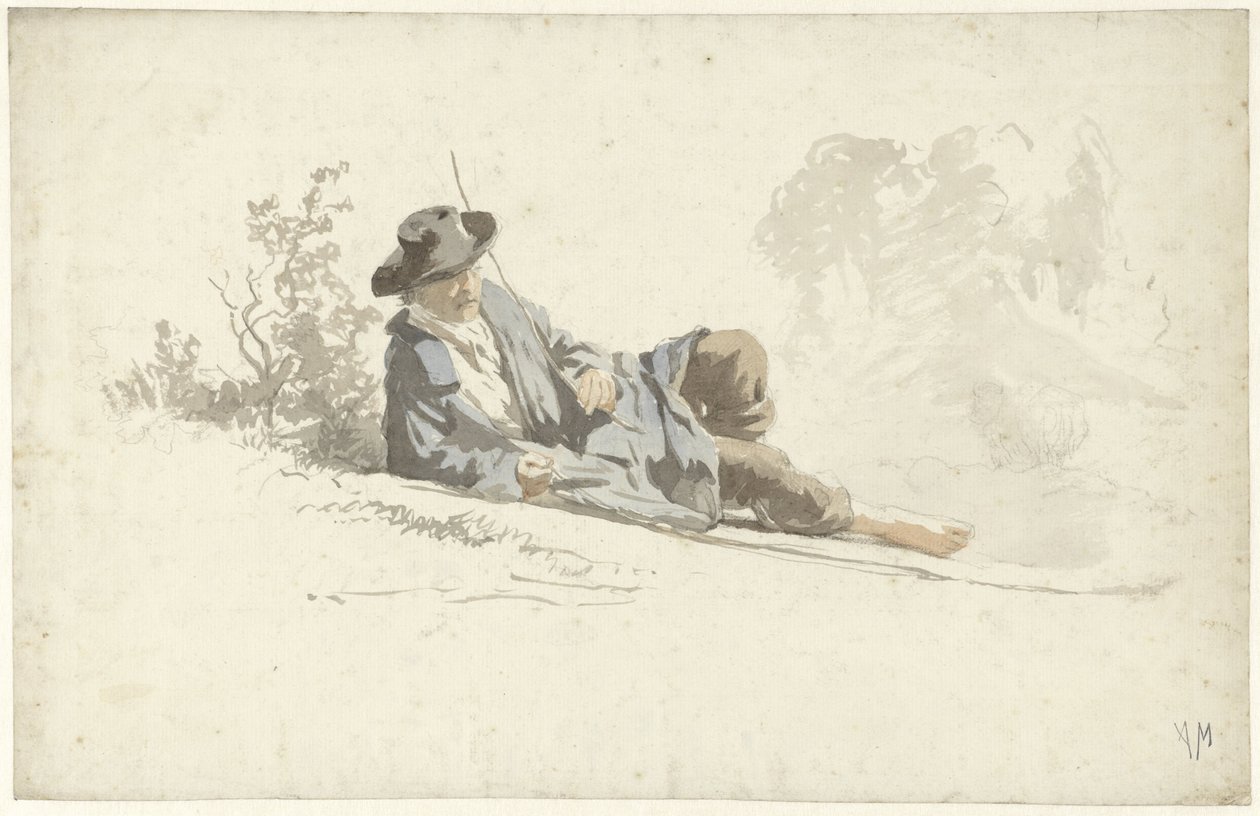 Man Resting on the Ground by Anton Mauve