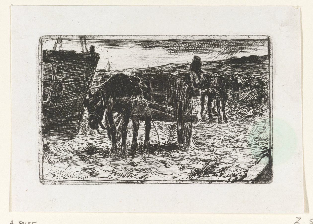 Carts on the Beach by Anton Mauve