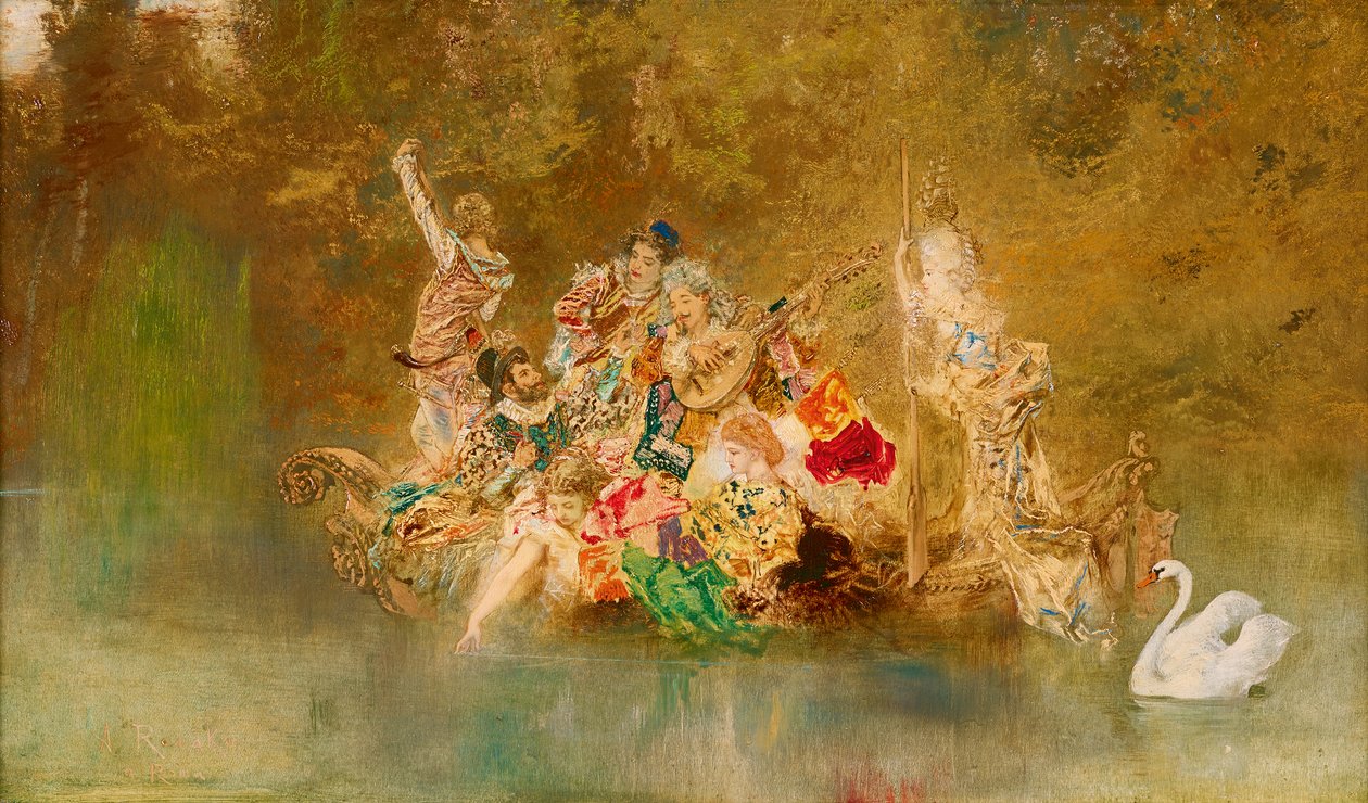 Merry Company in a Gondola by Anton Romako