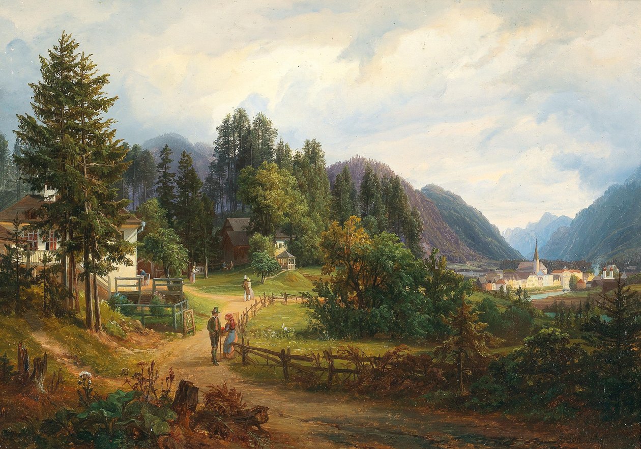 A View of Bad Ischl by Anton Schiffer