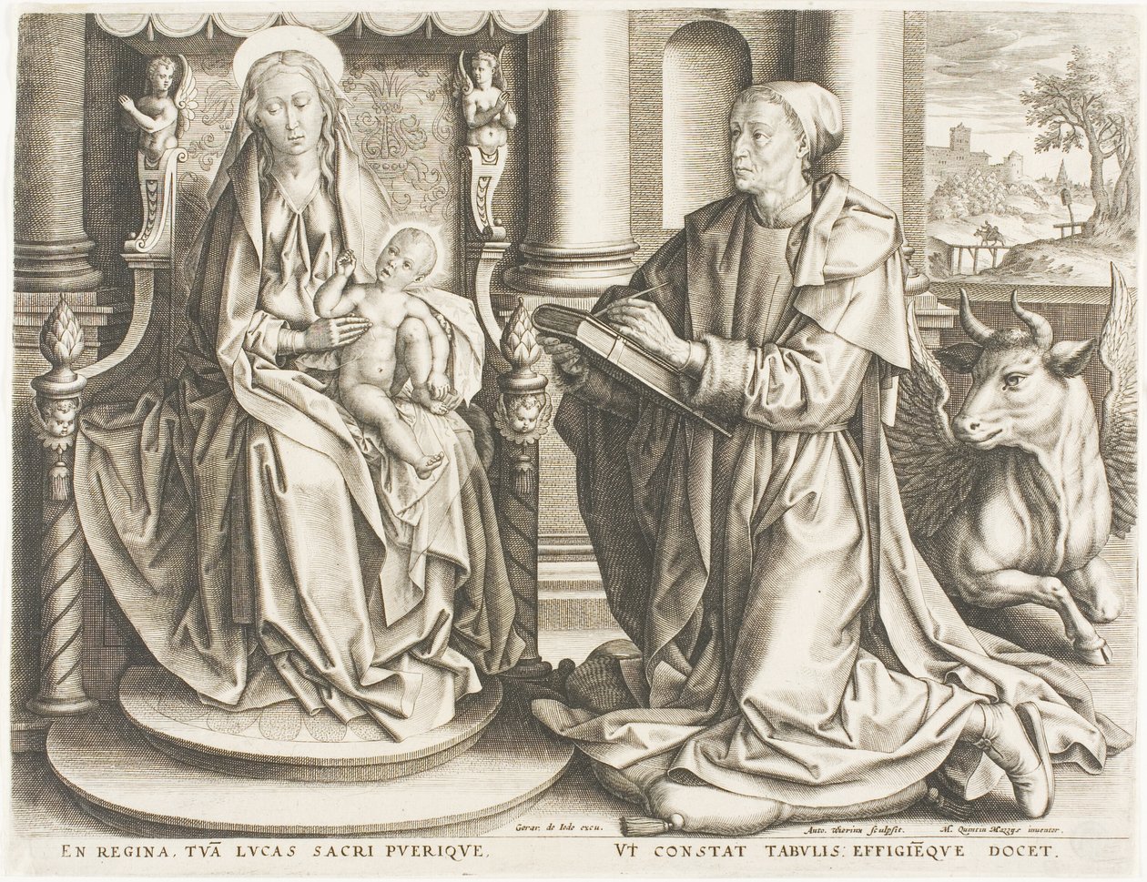 Saint Luke Painting the Virgin by Anton Wierix