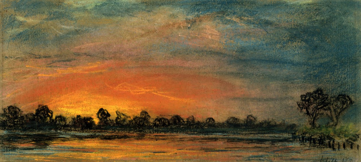 Sunset at Chelsea, London by Frederick (attr. to) Barnard