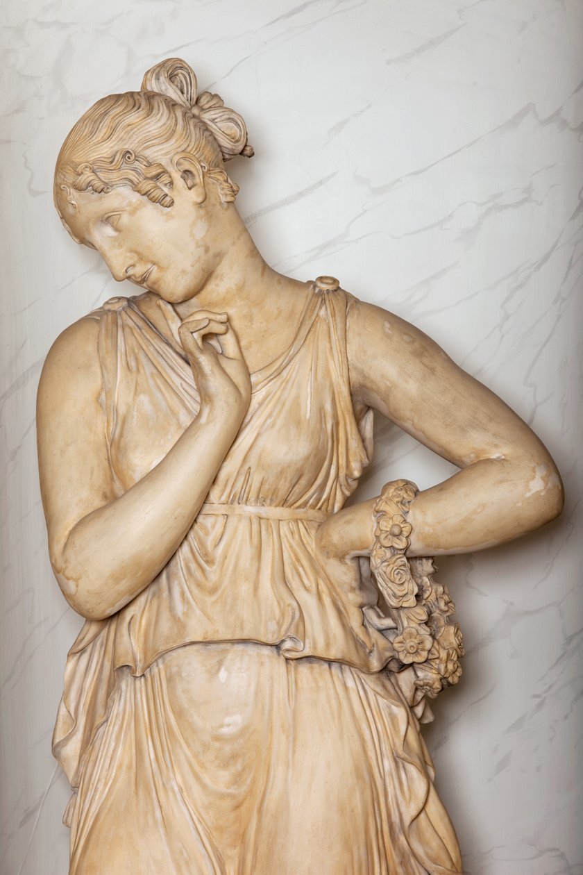 Dancer with finger on chin (detail) by Antonio Canova