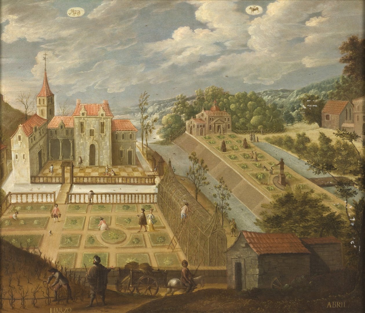 March and April from The Twelve Months of the Year, 1650-99 by Antonio de Espinosa