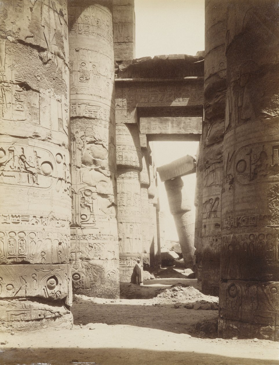 Interior of the Hypostyle Hall, Karnak by Antonio Beato