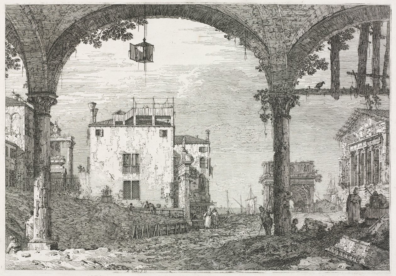 Views: The Portico with the Lantern by Antonio Canaletto