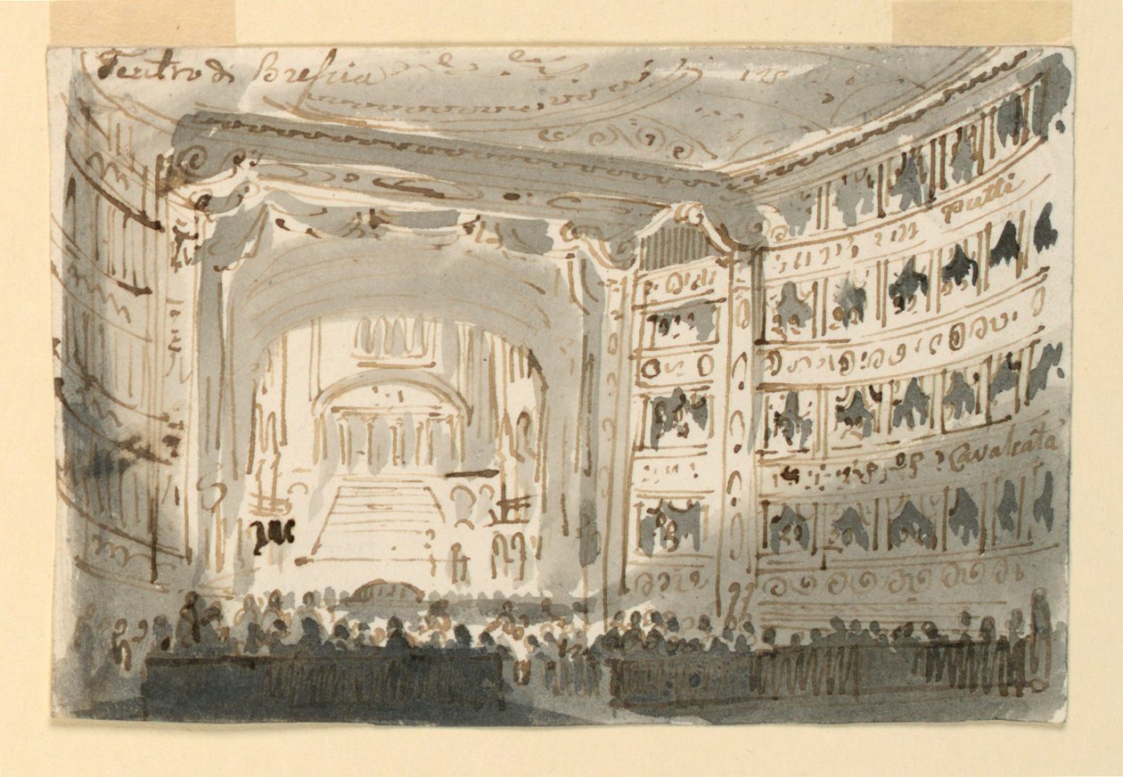 Interior of Theatre at Brescia by Antonio Giuseppe Basoli
