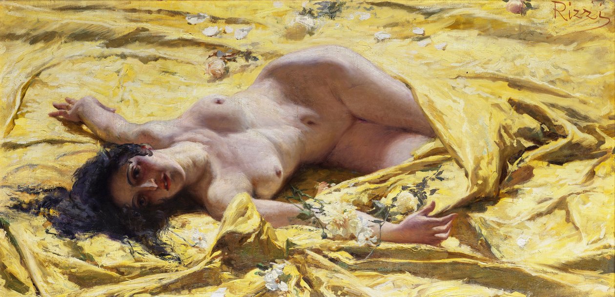 Nude on Yellow Sheets by Antonio Rizzi