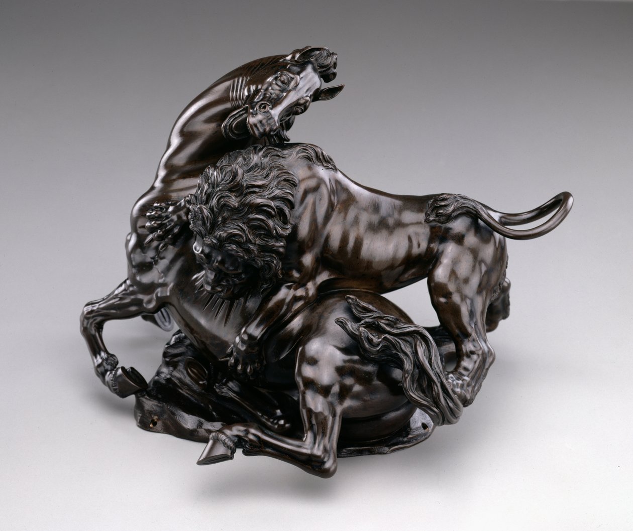 Lion attacking horse by Antonio Susini