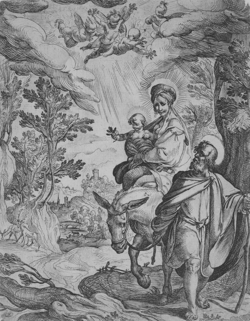 The Flight into Egypt by Antonio Tempesta