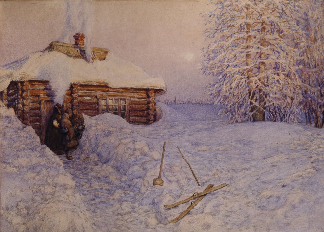 Banya in Winter, 1919 by Apollinari Mikhailovich Vasnetsov