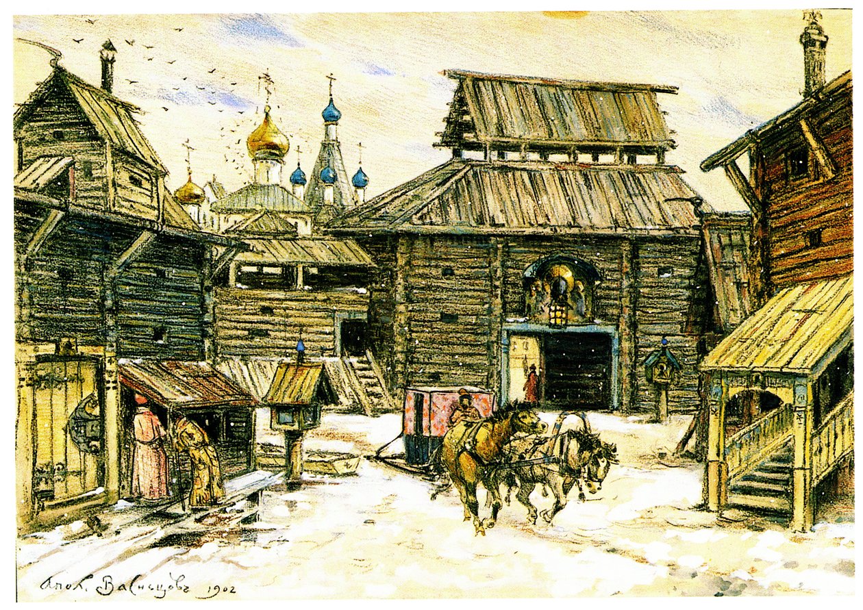 Old Moscow. The Wooden City, 1902 by Apollinari Mikhailovich Vasnetsov