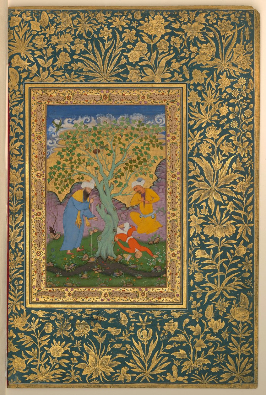 Aqa Riza, A Youth Fallen From a Tree, Folio from the Shah Jahan Album by Aqa Riza