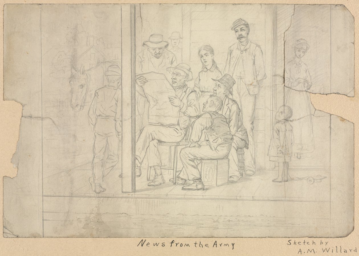 Sketch - News from the Army by Archibald Willard