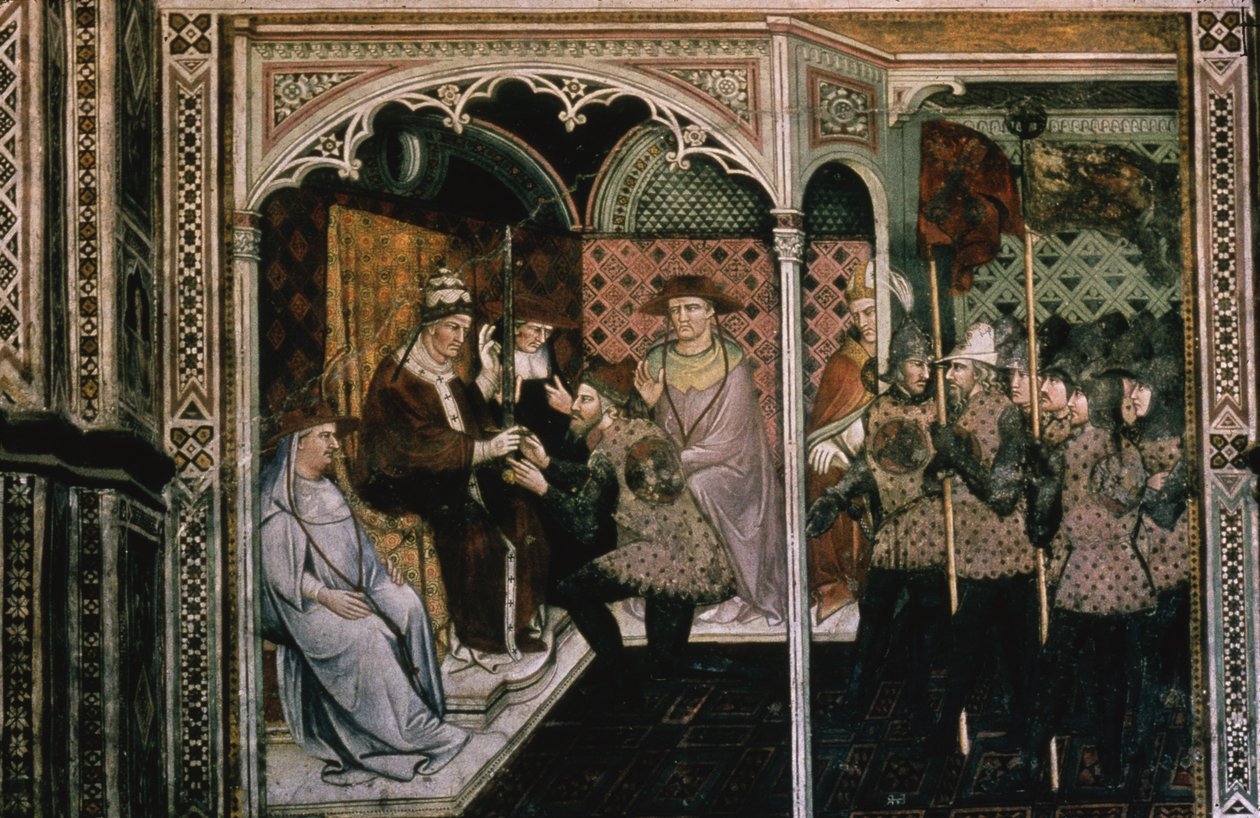 Pope and Emperor by Aretino Luca Spinello or Spinelli