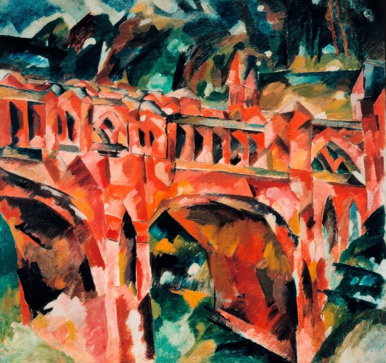Red Bridge in Tsaritsyno by Aristarch Wassiljewitsch Lentulow