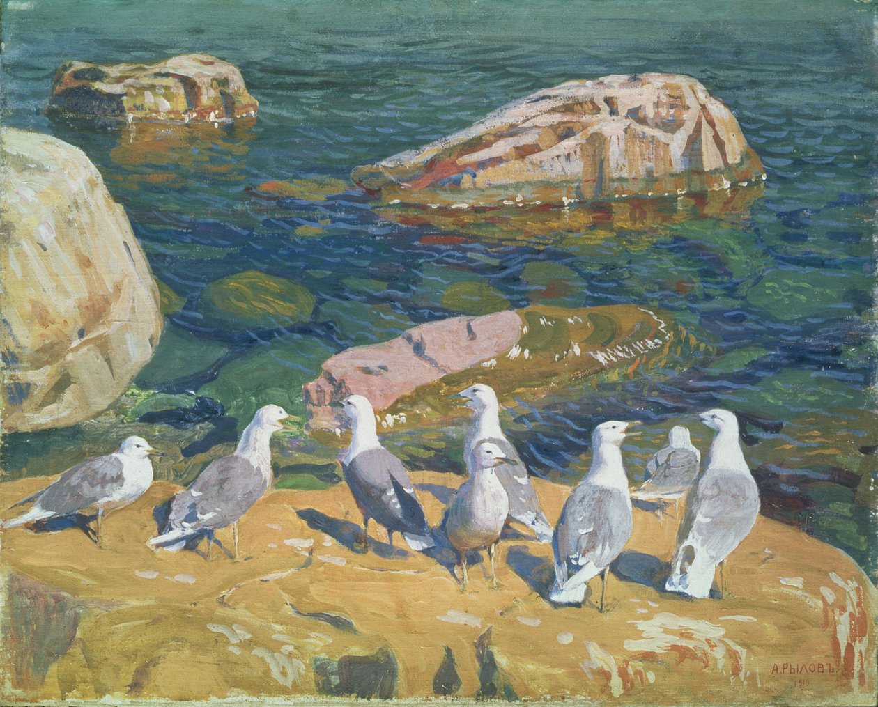 Seagulls by Arkadij Aleksandrovic Rylov
