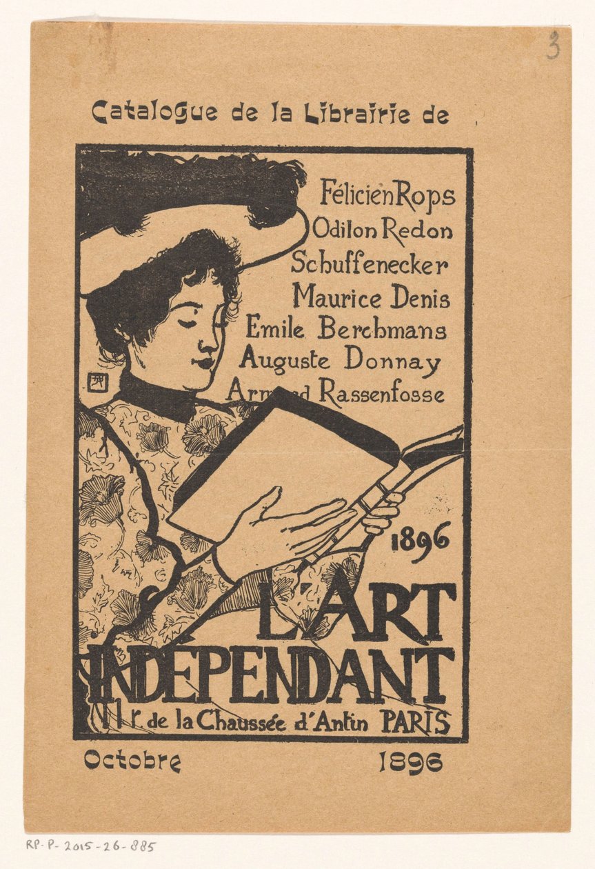 Woman Reading with a Hat by Armand Rassenfosse