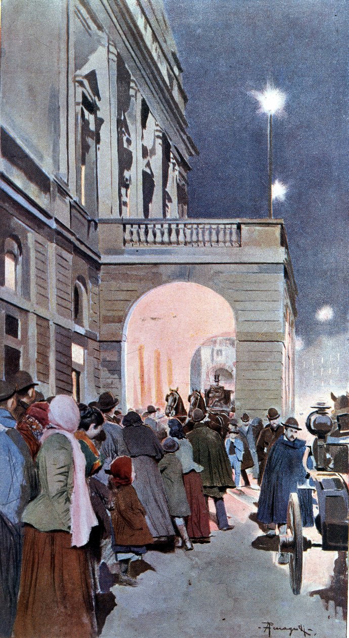 The Curious in Front of the Teatro alla Scala by Arnaldo Ferraguti