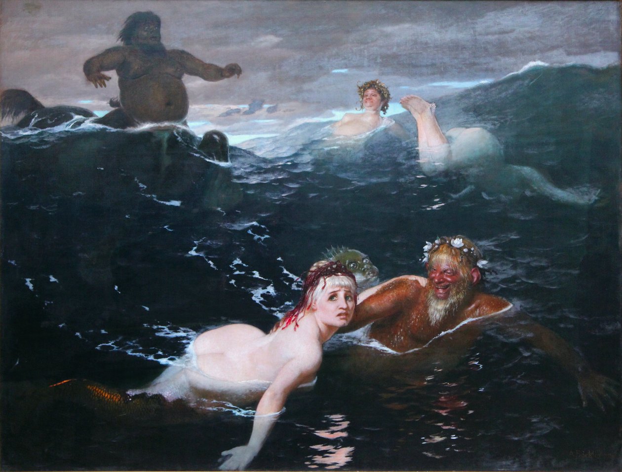 Playing in the Waves by Arnold Böcklin