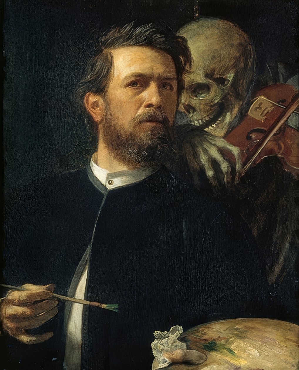 Self-Portrait with Fiddling Death. 1872 by Arnold Böcklin