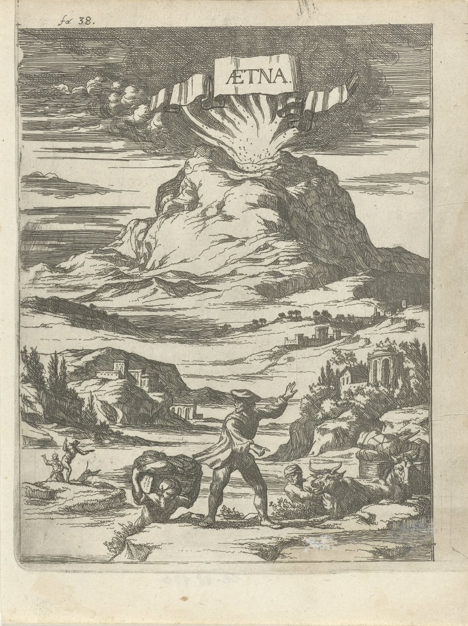 Volcanic Eruption (Aetna) by Arnold Houbraken