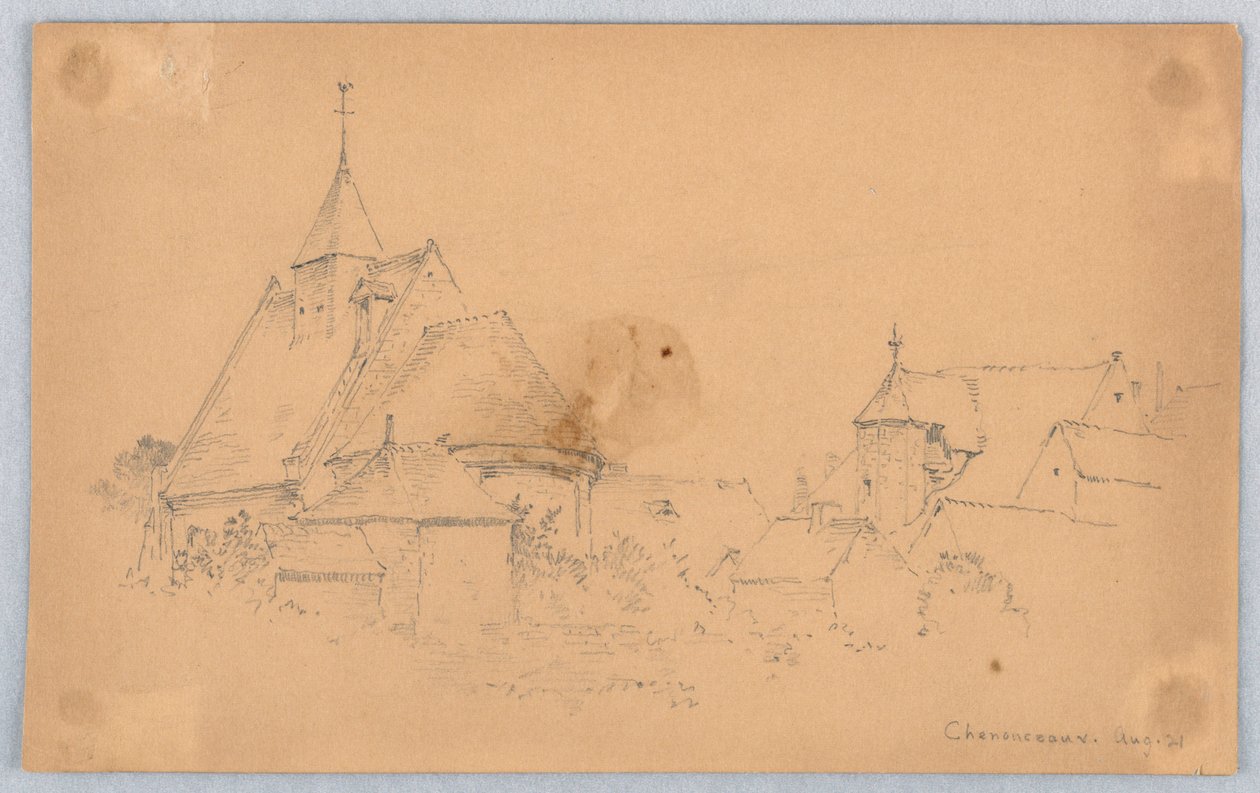Sketch of Chenonceaux by Arnold William Brunner