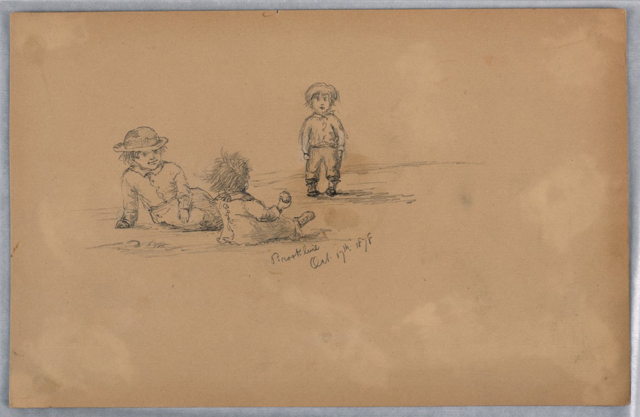 Sketch of Three Children by Arnold William Brunner