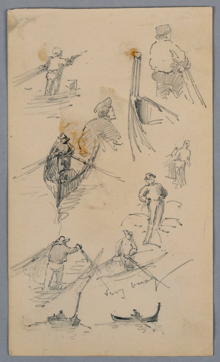 Sketches of Figures on Boats by Arnold William Brunner