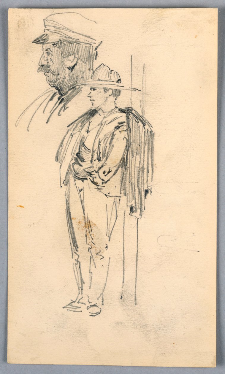 Two Sketches of Men by Arnold William Brunner