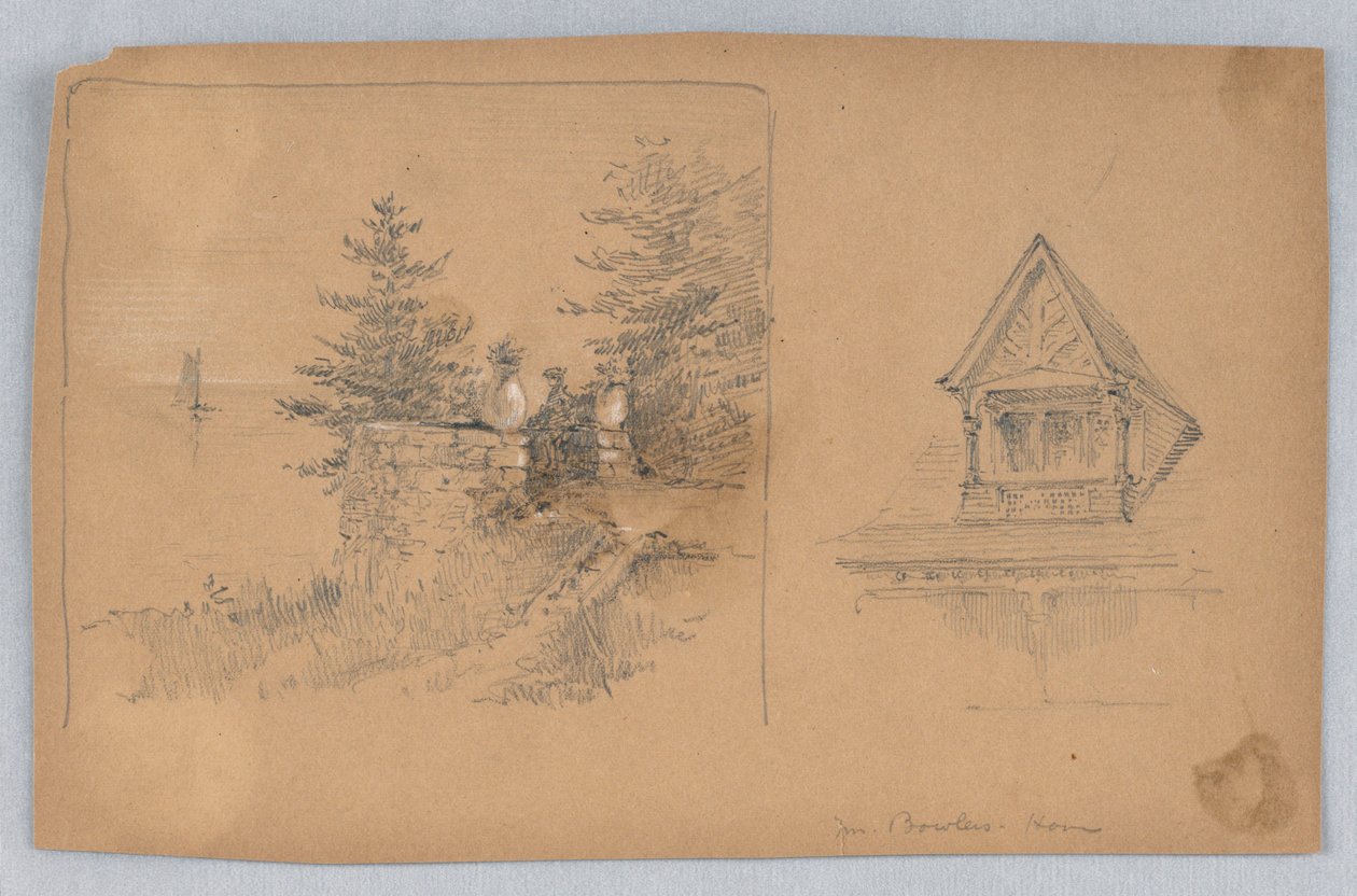 Two Sketches of Mr. Bowle’s Home by Arnold William Brunner
