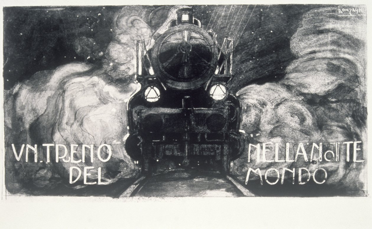 A Train in the Night of the World by Aroldo Bonzagni