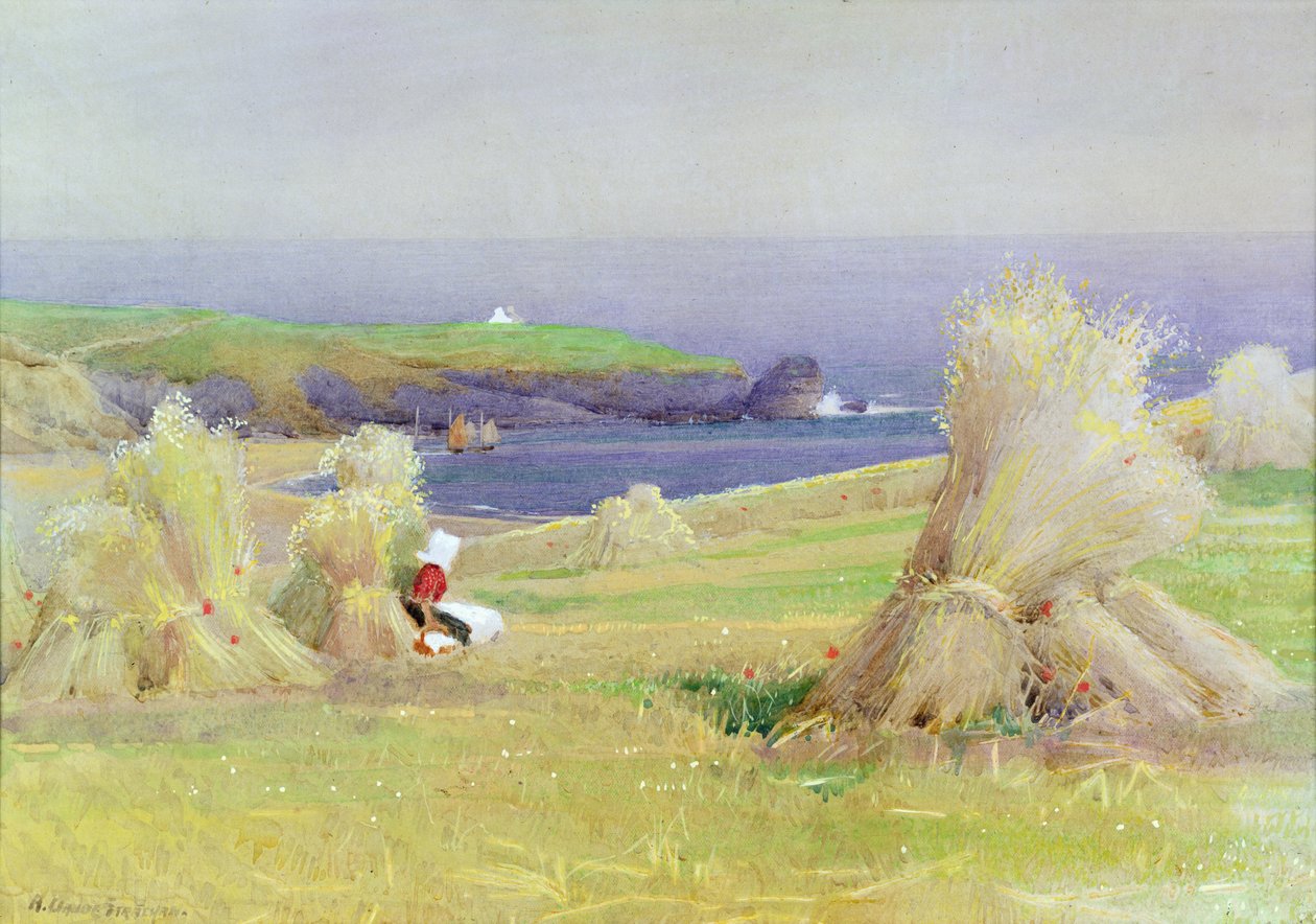 By the Corn Stocks by Arthur Claude Strachan