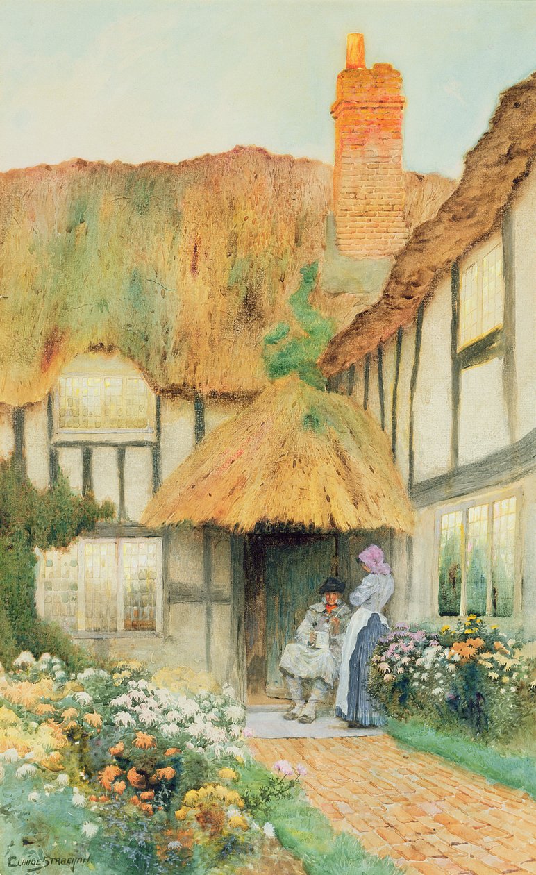 By the Cottage Door by Arthur Claude Strachan