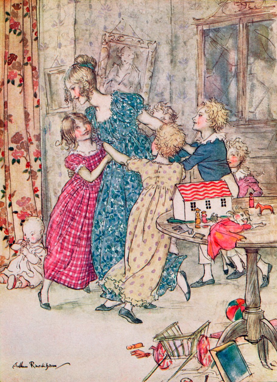 A Flushed and Boisterous Group, Book Illustration by Arthur Rackham