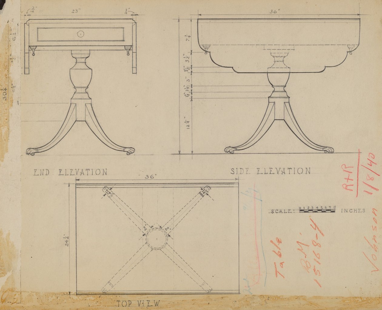 Drop Leaf, Pedestal Table by Arthur Johnson