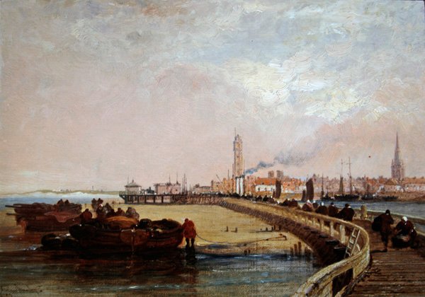 By the Docks: Calais by Arthur Joseph Meadows