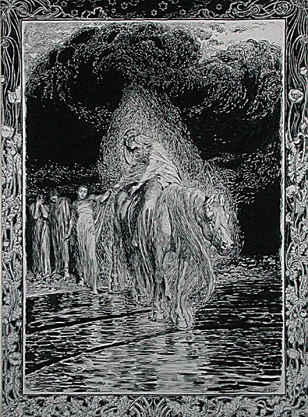 Crossing the River by Arthur Rackham