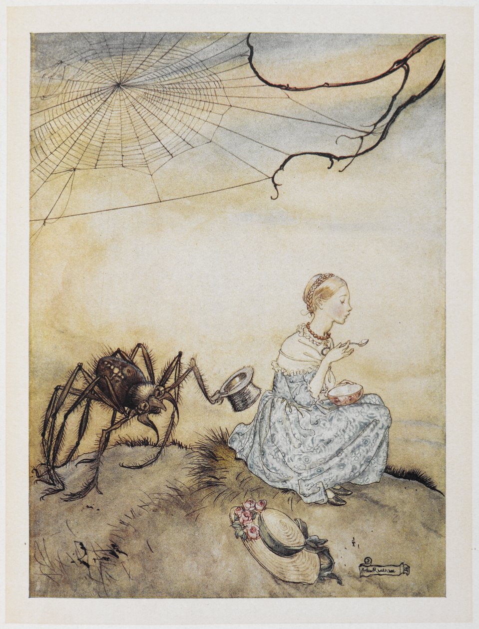 Little Miss Muffet by Arthur Rackham