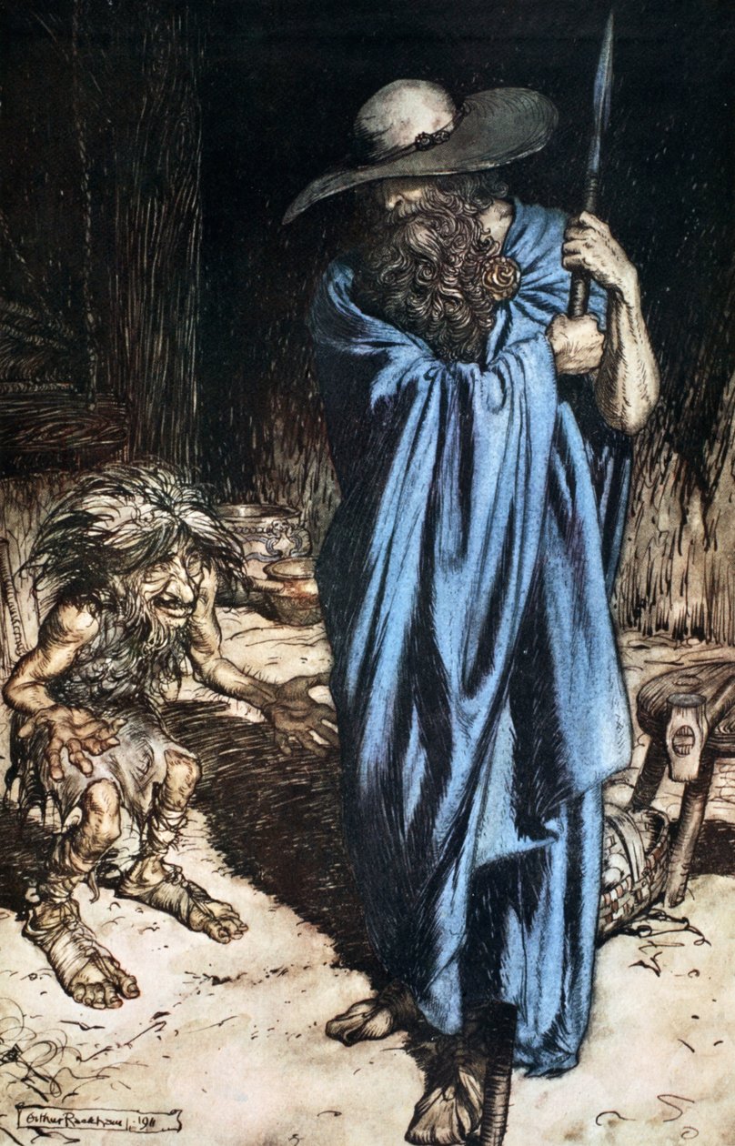 Mime and the Wanderer, 1924 by Arthur Rackham
