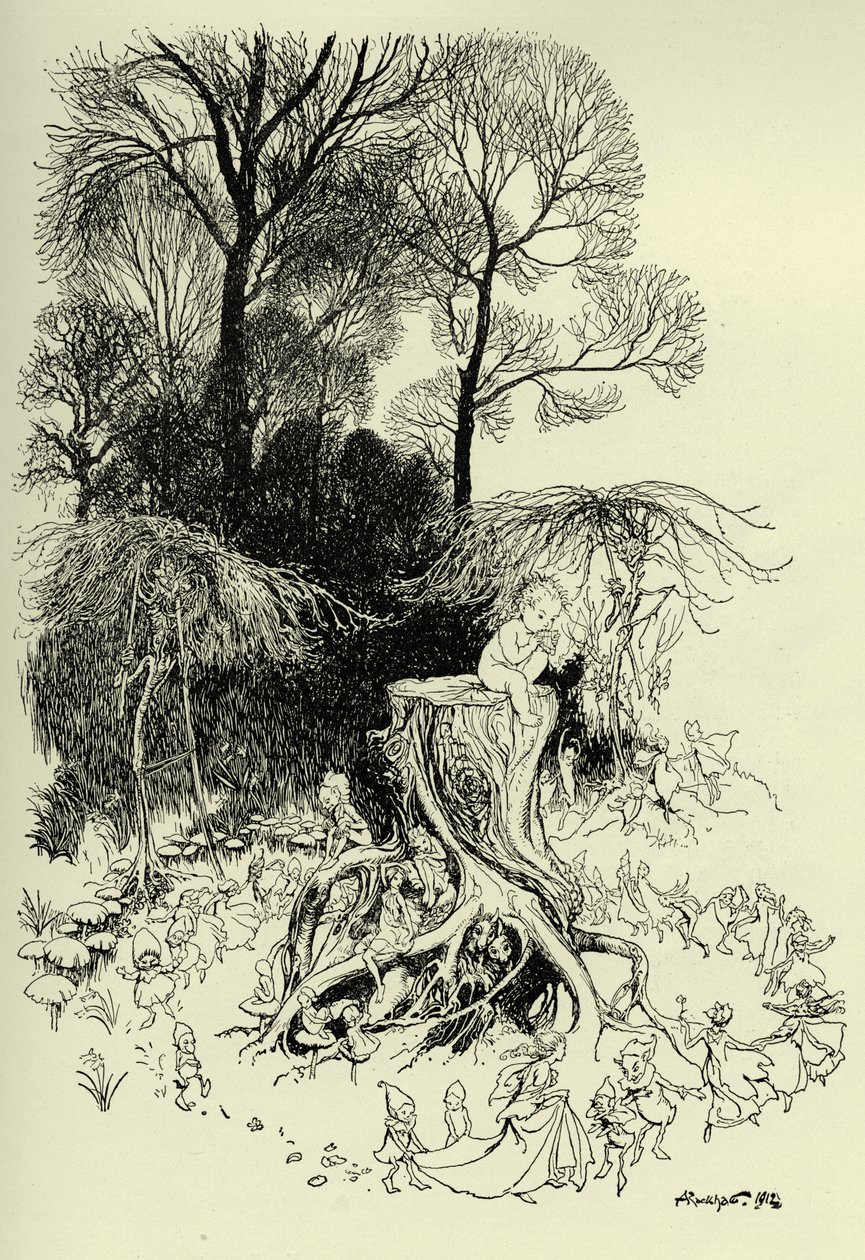 Peter Pan and Fairies by Arthur Rackham