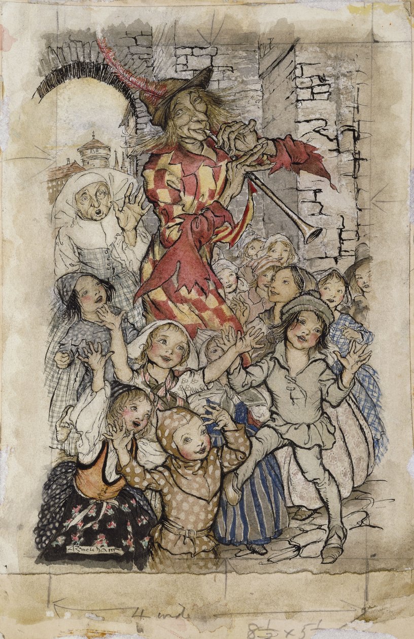 The Pied Piper and the Children by Arthur Rackham