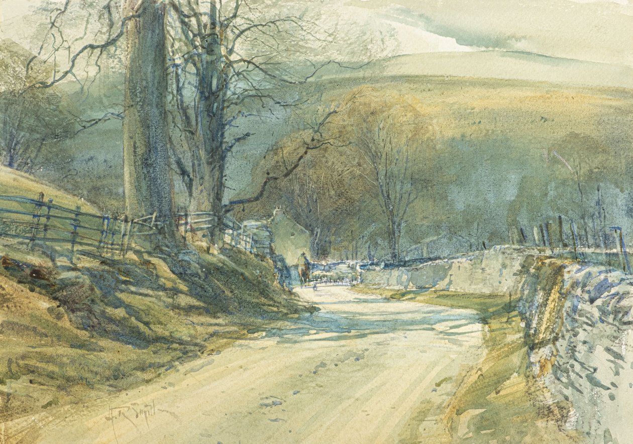 The Winding Road, Upper Wharfedale by Arthur Reginald Smith