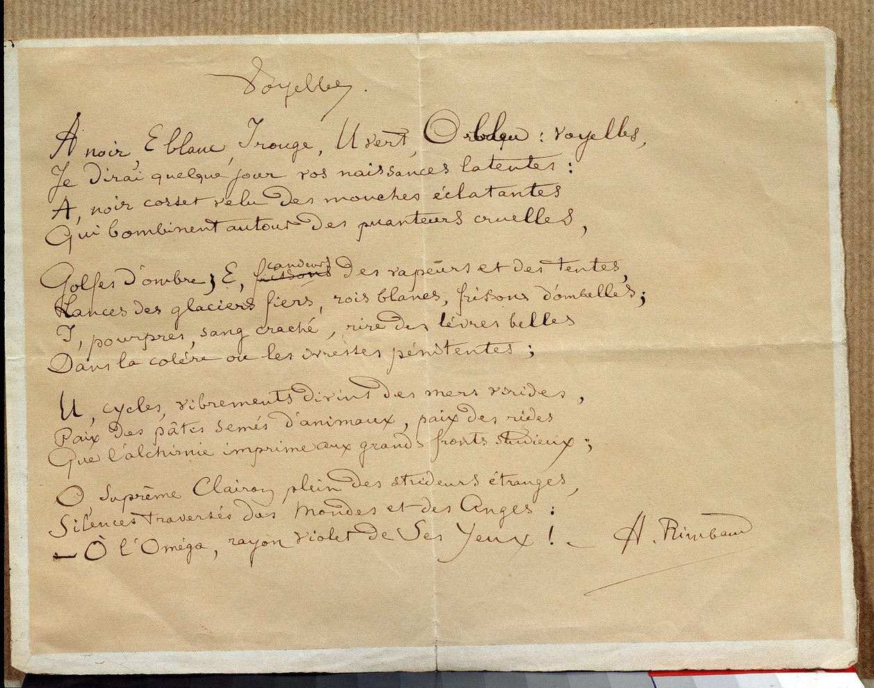 Manuscript of Arthur Rimbaud